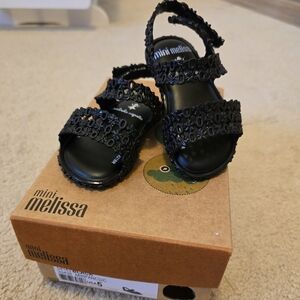 Mini Melissa Panc + Isabela CapetoBlack Sandals
